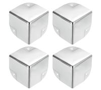QUARKZMAN Metallo Protezioni Angolari per Scatole Protettore Bordi 50 x 50 x 50mm Argento Tono 12pz per Tavola Angoli e Scrivania Angoli