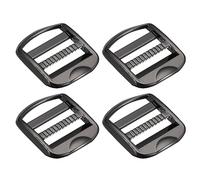 QUARKZMAN Metallo Scale Fibbia Scorrevole Tri-Elica Metallo Fibbie Regolabili, 4pz 32mm(1-1/4") Larghezza Interna per Fettuccia Cinturino Zaino, Nero Polvere Sparo
