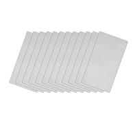 QUARKZMAN Metallo Vuoto Carta 3,1 "x 2" Spazzolato 201 Piastra Acciaio Inox per Fai da te Incisione Laser Targhetta 0,4 Millimetri Spessore Argento Tono 12pz