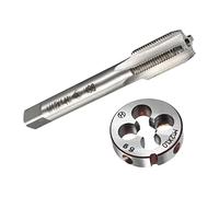 QUARKZMAN Metrico Macchina Maschi e Rotondo Matrice Set M12 x 1mm H2 Alta Velocità Acciaio Lega Acciaio Non Rivestito 4 Dritto Scanalatura Filetto Maschiatura Matrice Fai-da-Te Strumento