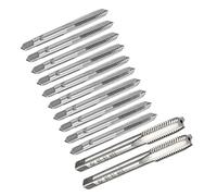 QUARKZMAN Metrico Set Maschi a Macchina Manuale M6 e M8 H2 Acciaio Alta Velocità Non Rivestito 3 Tagli Dritti per Filettatura Maschiatura Fai da Te Utensile 12pz