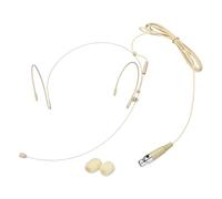 QUARKZMAN Microfono A Orecchio Con Ganci Doppi Set Sospeso Omnidirezionale Cablato Microfono A Condensatore Cuffia Con Mini XLR 4 Pin TA4F Spina Cavo 3.9ft Beige