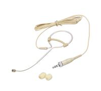 QUARKZMAN Microfono A Testa Con Gancetto Auricolare Singolo Sovraorecchio Omnidirezionale Con Cavo Audio Condensatore E Spinotto Femmina 3.5mm Cavo 1.2m Beige