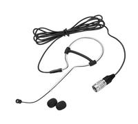 QUARKZMAN Microfono A Testa Con Gancetto Per Orecchio, Singolo Auricolare Microfono Sospeso Omnidirezionale Cablato Microfono A Condensatore Con Cavo Da 3.9 Piedi E Spinotto Type, Nero