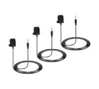 QUARKZMAN Microfono Lavalier Da Polso, Microfono A Condensatore Stereo A 3 Poli 3.5mm Dritto 1.5m Microfono Mini Lavalier Direzionale Con Filo Per Insegnanti Presentatori Confezione Da 3
