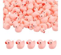 QUARKZMAN Mini Anatre In Resina, Carine Anatre Piccole Da Nascondere Figure In Miniatura All'ingrosso Perfette Per Case Delle Bambole & Mini Giardini Fatati & Paesaggi(Rosa Chiaro, 60pz)
