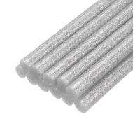 QUARKZMAN Mini Bastoncini di Colla a Caldo per Pistola Colla 7mm x 100mm Glitter Argento Brillante 12pz