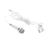 QUARKZMAN Mini Microfono Microfono Piccolo Microfono Portatile Mini Microfono con Auricolare per Canto Registrazione Vocale Video per Telefono Computer Notebook Argento