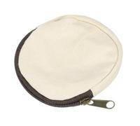 QUARKZMAN Mini Tela Portamonete Borsetta 3.9" Vuoto Rotondo Mini Portamonete Portafoglio Piccole Portamonete Portafoglio Organizzatore Portatile Borse con Cerniera Donne Uomini Casa Beige