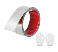 QUARKZMAN Modanatura Flessibile Autoadesiva, Argento Cornice Adesiva per Spazzolato con Guanto, Modanature per Pareti per Specchio Parete Casa, 2" x 9.8 Piedi