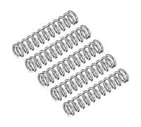QUARKZMAN Molle a Compressione, Molle a Spirale 5pz Mini Molle 304 in Acciaio Inossidabile, Specifiche Molle 5mm Esterno Diametro, 0,8mm Filo Misura, 25mm Libero Lunghezza, Argento Tono