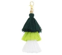 QUARKZMAN Nappe A Tre Strati 6.7 Pollici Verde/Verde Chiaro/Bianco | Chiavi Con Nappe, Charme Per Borsa Chiavi Bohemienne, Fatte A Mano, Per Progetti Fai Da Te, Creazione Gioielli, Decorazione