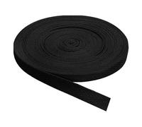 QUARKZMAN Nastri in Sbieco Twill, 10M x 10mm Nastro di Cotone in Tessuto Rotolo Nastro a Spina di Pesce Fettuccia per Abbigliamento Accessori Borse Cucito Fai da Te Rilegature, Nero