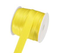 QUARKZMAN Nastro A Bies Doppia Piegatura per Cucito 2.5cm x 23 Metri Nastro A Bies in Raso Continuo per Cucire Orlatura Fodera Cucito Piping Fai da Te Giallo Chiaro