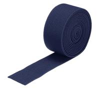 QUARKZMAN Nastro Elastico Largo in Twill Doppio Lato 3cm(1,2") Flat 2 Iarde/6 Piedi Nastro Elastico Tessuto Spola Cinghia Tensione Resistente Blu Navy per Cucire Cinture