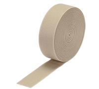 QUARKZMAN Nastro Elastico Largo in Twill Doppio Lato 3cm(1,2" Flat Beige | Nastro Elastico Tessuto Spola Cinghia Tensione Resistente, 4 Iarde/12 Piedi, per Cucire Cinture