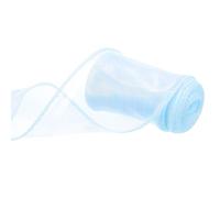 QUARKZMAN Nastro Organza Trasparente Scintillante Largo 60mm Nastri Chiffon Iridescenti Luccicanti Pastello, 2.7m, Azzurro per Confezioni Regalo, Bouquet, Fiocchi da Sposa