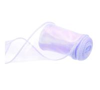 QUARKZMAN Nastro Organza Trasparente Scintillante Largo 60mm Nastri Chiffon Iridescenti Luccicanti Pastello, 2.7m Viola per Confezioni Regalo Bouquetmatrimonio Fiocchi