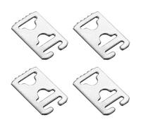 QUARKZMAN No Cravatta Lacci Fibbie Bianco Inox Ferro Laccio Lucchetto Clip per Scarpe Sportive Sport Scarpe 4pz