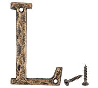 QUARKZMAN Numero Civico Esterno Lettera, 14 x 0.7cm In Ghisa A Stile Vintage "L" Per Casa Strada Ufficio Cassetta Postale, Nero E Oro