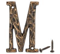 QUARKZMAN Numero Civico Esterno Lettera, 14 x 0.7cm In Ghisa A Stile Vintage "M" Per Casa Strada Ufficio Cassetta Postale, Nero E Oro