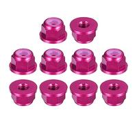 QUARKZMAN Nylon Inserto Esagonale blockggio Dadi, 10pz - M2 x 0.4mm Alluminio Lega Autoblocknte Dado, Anodizzazione Flangia blockggio Dado per Elementi Fissaggio (Rosa)