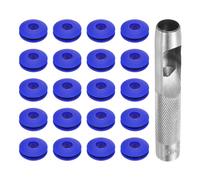 QUARKZMAN Occhielli in Plastica Multiuso 21Pz, Set Occhielli 12mm Occhielli Plastica Generic Occhielli Per Teloni Rondelle Occhielli Plastica Antiruggine per Teloni per Camion, Tende, Blu