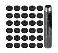QUARKZMAN Occhielli in Plastica Multiuso 31Pz, Set Occhielli, 12mm Occhielli Plastica Generic Occhielli Per Teloni Rondelle Occhielli Plastica Antiruggine per Teloni per Camion, Nero