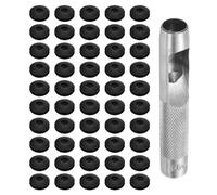 QUARKZMAN Occhielli in Plastica Multiuso 51Pz, Set Occhielli 12mm Occhielli Plastica Generic Occhielli Per Teloni Rondelle Occhielli Plastica Antiruggine per Teloni per Camion, Tende, Nero