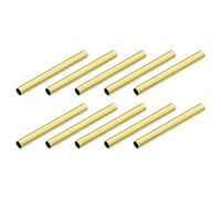 QUARKZMAN Ottone Tubo Spaziatore Perline, 2mm x 20mm Lucido Perlina 1.6mm Diametro Interno per Fai-da-te Gioielli Creazione Artigianato Progetti, Oro Tono 100pz