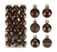 QUARKZMAN Palle Natale Palline Natale Decorazioni per Albero Natale Caffè 1.2"/3Cm per Decorazione Festa Matrimonio Vacanze Decorazioni Natalizie 36Pz