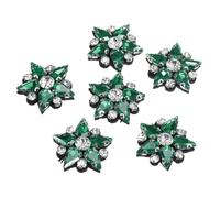 QUARKZMAN Patches a Stella Realizzato a Mano con Perline, 6pz Applicazioni Strass di Cristallo Vetro Applicazioni Toppe a Forma Stella per Abbigliamento Accessori Cucito, Verde Smeraldo