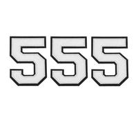 QUARKZMAN Patches Chenille Numero 5 Altezza 4-1/2 Pollici Toppe Termoadesive con Numero 5 Patch Ricamate Nero per Abbigliamento Scarpe Cappello Zaini Confezione da 3 (Bianco)