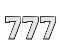 QUARKZMAN Patches Chenille Numero 7 Altezza 4-1/2 Pollici Toppe Termoadesive con Numero 7 Patch Ricamate Nero per Abbigliamento Scarpe Cappello Zaini Confezione da 3 (Bianco)