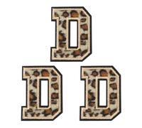 QUARKZMAN Patches Lettera D Leopardo Lettere Termoadesive D Patch Bordo Nero Cucito Toppe Applicate Ricamate 6CM/2,36" Processo Adesivo a Caldo per Riparazione Abbigliamento Zaino Jeans, 3pz