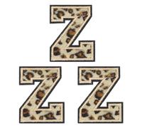 QUARKZMAN Patches Lettera Z Leopardo Lettere Termoadesive Z Patch Bordo Nero Cucito Toppe Applicate Ricamate 6CM/2,36" Processo Adesivo a Caldo per Riparazione Abbigliamento Zaino Jeans, 3pz