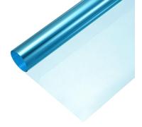 QUARKZMAN Pellicola Iridescente per Finestre, 30 cm x 100 cm Tessuto PVC Olografico Film Dicroico Rotolo di Carta Vinile Trasparente per Decorazioni Regali Fai-da-Te Borse, Azzurro Cielo