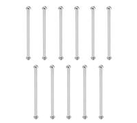 QUARKZMAN Perno A Frizione Tubolare 1.02" Barre Di Pressione In Acciaio Inox Per Cinturini Orologio Asta Di Collegamento Con Estremità A Rivetto Per Riparatori Orologi Argento (26x1.20mm)