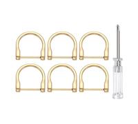 QUARKZMAN Pezzi D-Rings Vite in Chiavistello mm Metallo Ferro Per DIY Oro. | Di Cavallo Forma A U Semicerchio D Ring Portachiavi, Con Cacciavite, Artigianato in Pelle Accessori Per Collari
