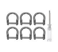 QUARKZMAN Pezzi Ring D A Forma Ferro Di Cavallo Con Vite 12mm Metallici A Forma Di U Semicircolare Portachiavi Con Cacciavite Per Accessori Collari Keychain Fai Da Te Pelle, Gunmetal.