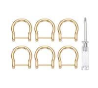QUARKZMAN Pezzi Ring D A Vite Con Ghiera 19mm Metallo Ferro Di Cavallo Oro. | Forma A U Semicerchio, Con Cacciavite, Per Accessori Collare Chiavi, Fai Da Te, Artigianato Pelle