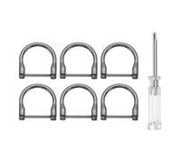 QUARKZMAN Pezzi Ring D Con Vite A Forma Ferro Di Cavallo 24.6mm Metallici A Forma Di U Semicircolare Portachiavi Con Cacciavite Per Accessori Collare Keychain Fai Da Te In Pelle.