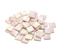 QUARKZMAN Piastrelle Mosaico, Micro Vetro Piccolo Mini Tessere Mosaico Fai Da Te Hobby Cristallo Fatti Mano Pietra Creatività Materiali Artigianali Pietra (Colore Crema Chiaro, 50pz)