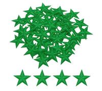 QUARKZMAN Piccoli Patch Termoadesivi a 5 Stelle Ricamati Patch Cuciti Toppe Ricamate a Stella per Abbigliamento Riparazione Zaini Scarpe Decorazione 2.9x2,9cm/1,14x1,14" 50pz, Verde