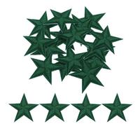 QUARKZMAN Piccoli Patch Termoadesivi a 5 Stelle Ricamati Patch Cuciti Toppe Ricamate a Stella per Abbigliamento Riparazione Zaini Scarpe Decorazione 2.9x2,9cm/1,14x1,14" 15pz, Verde Scuro