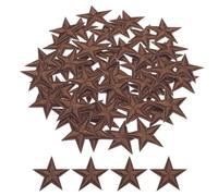 QUARKZMAN Piccoli Patch Termoadesivi a 5 Stelle Ricamati Patch Cuciti Toppe Ricamate a Stella per Abbigliamento Riparazione Zaini Scarpe Decorazione 2.9x2,9cm/1,14x1,14" 50pz, Marrone