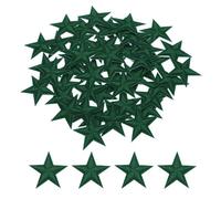 QUARKZMAN Piccoli Patch Termoadesivi a 5 Stelle Ricamati Patch Cuciti Toppe Ricamate a Stella per Abbigliamento Riparazione Zaini Scarpe Decorazione 2.9x2,9cm/1,14x1,14" 50pz, Verde Scuro