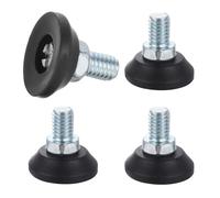 QUARKZMAN Piedini Regolabili Per Mobili Con Filettatura M10, 4Pz 3/8"-16 12.7mm l Piedini Regolabili Con Filettatura Per Sedia Tavolo Mobile Scorrevole Nero