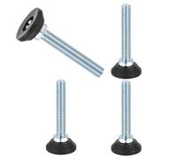QUARKZMAN Piedini Regolabili Per Mobili Con Filettatura M10, 4Pz 3/8"-16 93mm l Piedini Regolabili Con Filettatura Per Sedia Tavolo Mobile Piedini Antiscivolo Livellamento Nero