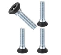 QUARKZMAN Piedini Regolabili Per Mobili Con Filettatura M13, 4Pz 1/2"-13 50mm l Piedini Regolabili Per Mobili Con Filettatura Da Avvitare Per Sedia Livellamento Per Tavolo Sedia Armadio Nero